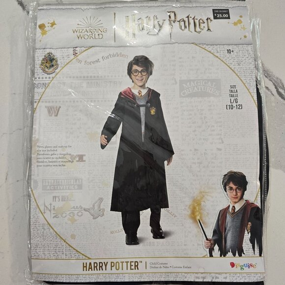 Harry Potter NWT Child Halloween Costume L/G (10-12) Wizarding World Robe & Tie - Picture 2 of 5